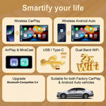 K6 Plus 4 in 1 Wireless CarPlay Adapter USB-A Plug and Play Car Receiver for Wired to Wireless Conversion