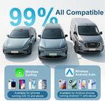 K712 2+16GB Wireless CarPlay Android Auto Adapter Bluetooth-compatible WiFi Smart Car Box for Original Factory Wired CarPlay Vehicles