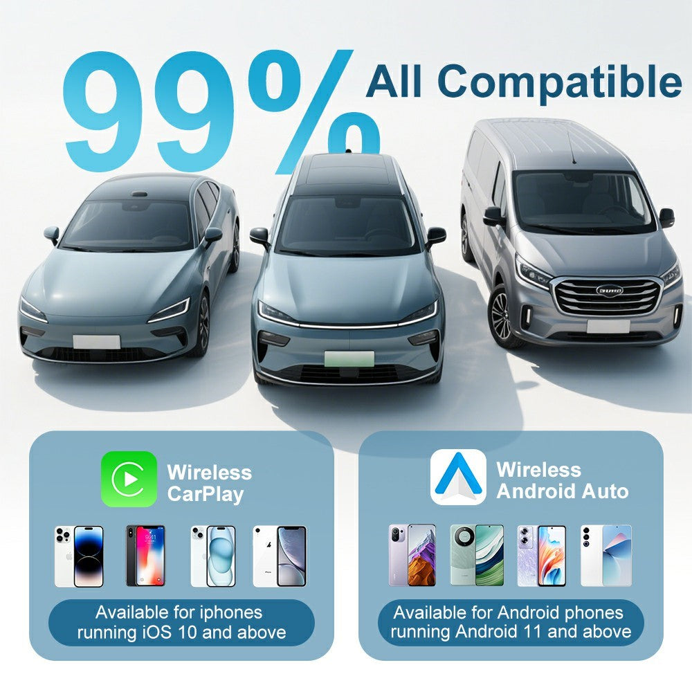 K712 2+16GB Wireless CarPlay Android Auto Adapter Bluetooth-compatible WiFi Smart Car Box for Original Factory Wired CarPlay Vehicles