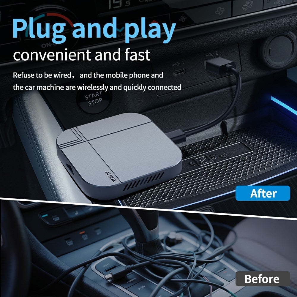 K712 2+16GB Wireless CarPlay Android Auto Adapter Bluetooth-compatible WiFi Smart Car Box for Original Factory Wired CarPlay Vehicles