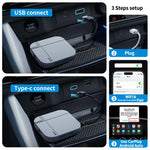 K712 2+16GB Wireless CarPlay Android Auto Adapter Bluetooth-compatible WiFi Smart Car Box for Original Factory Wired CarPlay Vehicles