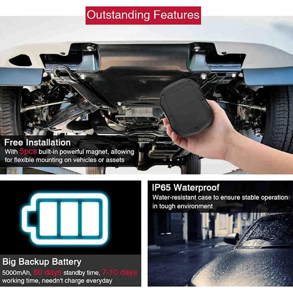 TKSTAR TK905 4G GPS Biltracker 5000mAh Magnetisk Køretøjssporing med Stemmeovervågning