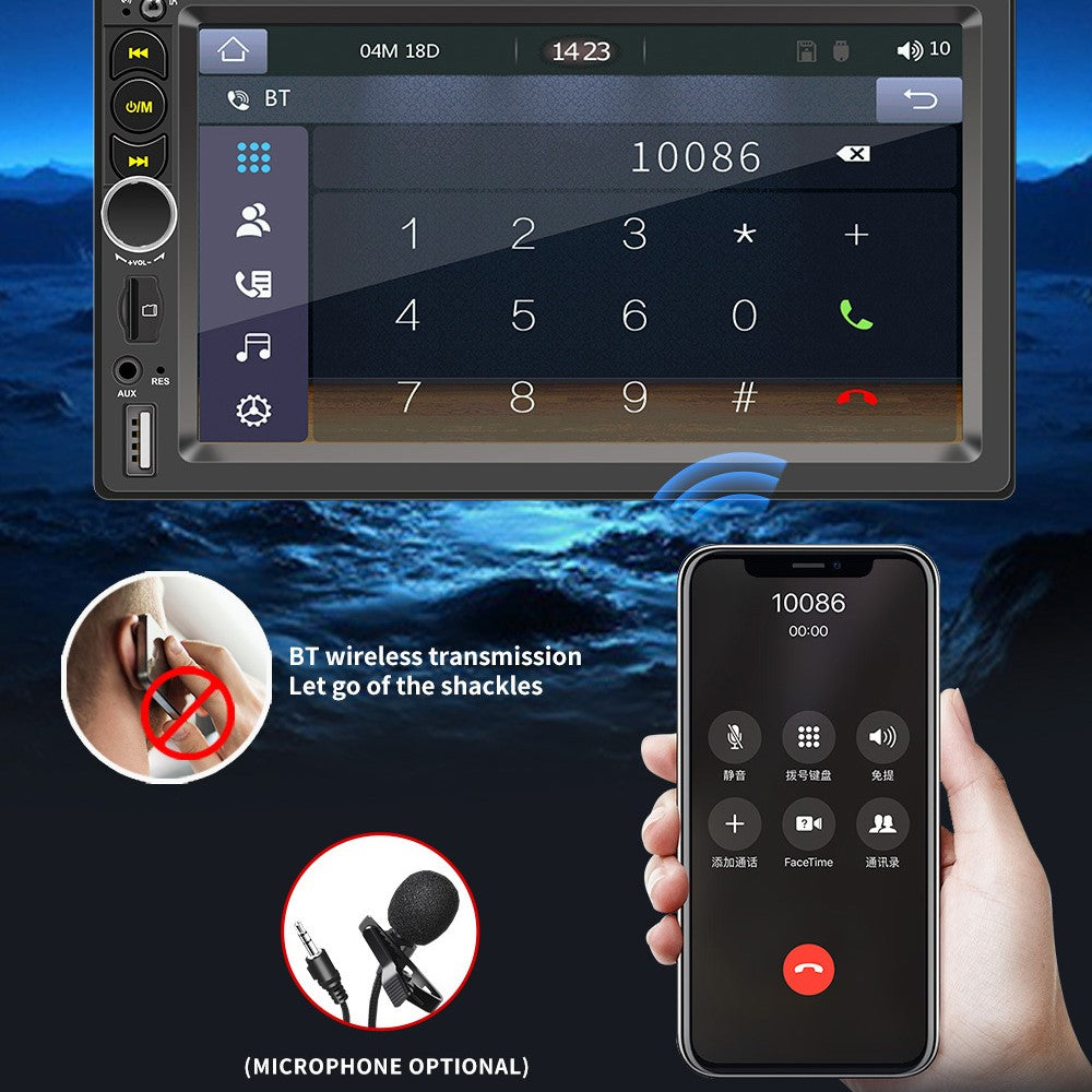 F710C Car Stereo Receiver 7'' Bluetooth-compatible Hands-Free Car Radio FM Receiver MP5 Car Player