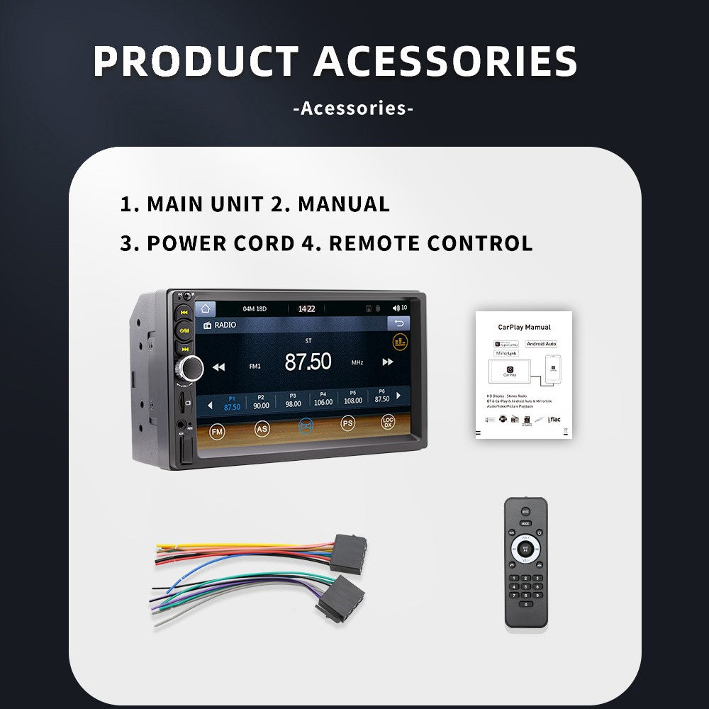 F710C Car Stereo Receiver 7'' Bluetooth-compatible Hands-Free Car Radio FM Receiver MP5 Car Player