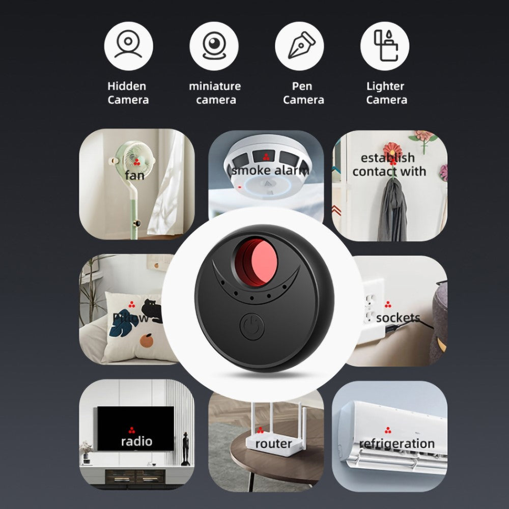 X17 Anti-Peep Camera Detector 4 AI Infrared Lamp Beads Camera Finder Portable GPS Car Signal Location Detector