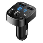 Car Bluetooth-compatible 5.0 FM Transmitter Receiver Bluetooth-compatible Audio Player Car Kit with Dual USB Ports for U Disk/Phone Charger