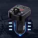 Car Bluetooth-compatible 5.0 FM Transmitter Receiver Bluetooth-compatible Audio Player Car Kit with Dual USB Ports for U Disk/Phone Charger