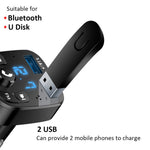 Car Bluetooth-compatible 5.0 FM Transmitter Receiver Bluetooth-compatible Audio Player Car Kit with Dual USB Ports for U Disk/Phone Charger