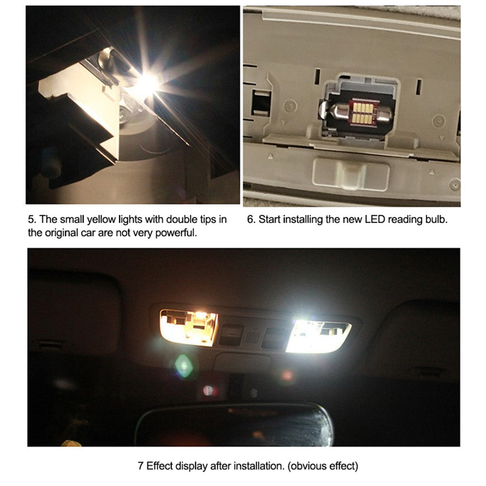 10 stk. LED-loftlamper til bilinteriør, læselys, 160 LM 6000 K, auto-rum, kuppellampe