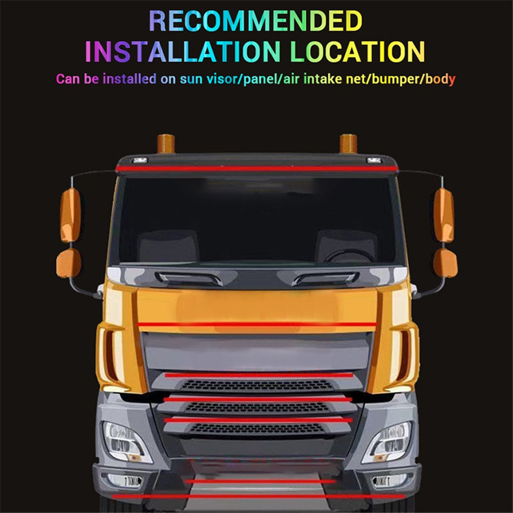 2.4m 24V Van DRL Running Lamp Truck Exterior Decoration LED Strip for Car RGB Ambient Light Bar