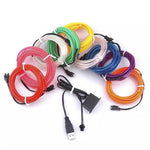 5m USB Car Interior EL Strip Light for Car Decoration Ambient Light Glowing Rope Lights with Driver