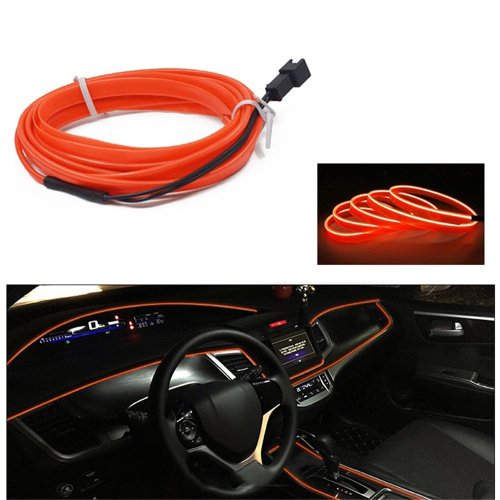 5m Cigarette Lighter EL Strip Light for Car Decoration Ambient Lights Glowing Rope Light with Driver