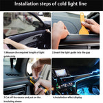 5m Cigarette Lighter EL Strip Light for Car Decoration Ambient Lights Glowing Rope Light with Driver