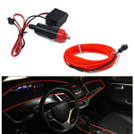 5m Cigarette Lighter EL Strip Light for Car Decoration Ambient Lights Glowing Rope Light with Driver