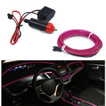 5m Cigarette Lighter EL Strip Light for Car Decoration Ambient Lights Glowing Rope Light with Driver