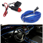 5m Cigarette Lighter EL Strip Light for Car Decoration Ambient Lights Glowing Rope Light with Driver