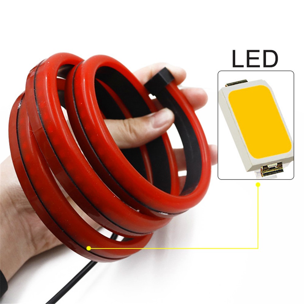 90 cm PVC högmonterad bilbromsljuslist bakruta dekorativ LED-lampa blinkande varningsljus