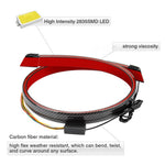 Kolfiber PVC Bil Bakspoiler Baklucka LED Ljusramp Kör Blinkers Broms Bakljusremsa
