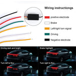 Kolfiber PVC Bil Bakspoiler Baklucka LED Ljusramp Kör Blinkers Broms Bakljusremsa