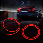 Kolfiber PVC Bil Bakspoiler Baklucka LED Ljusramp Kör Blinkers Broms Bakljusremsa