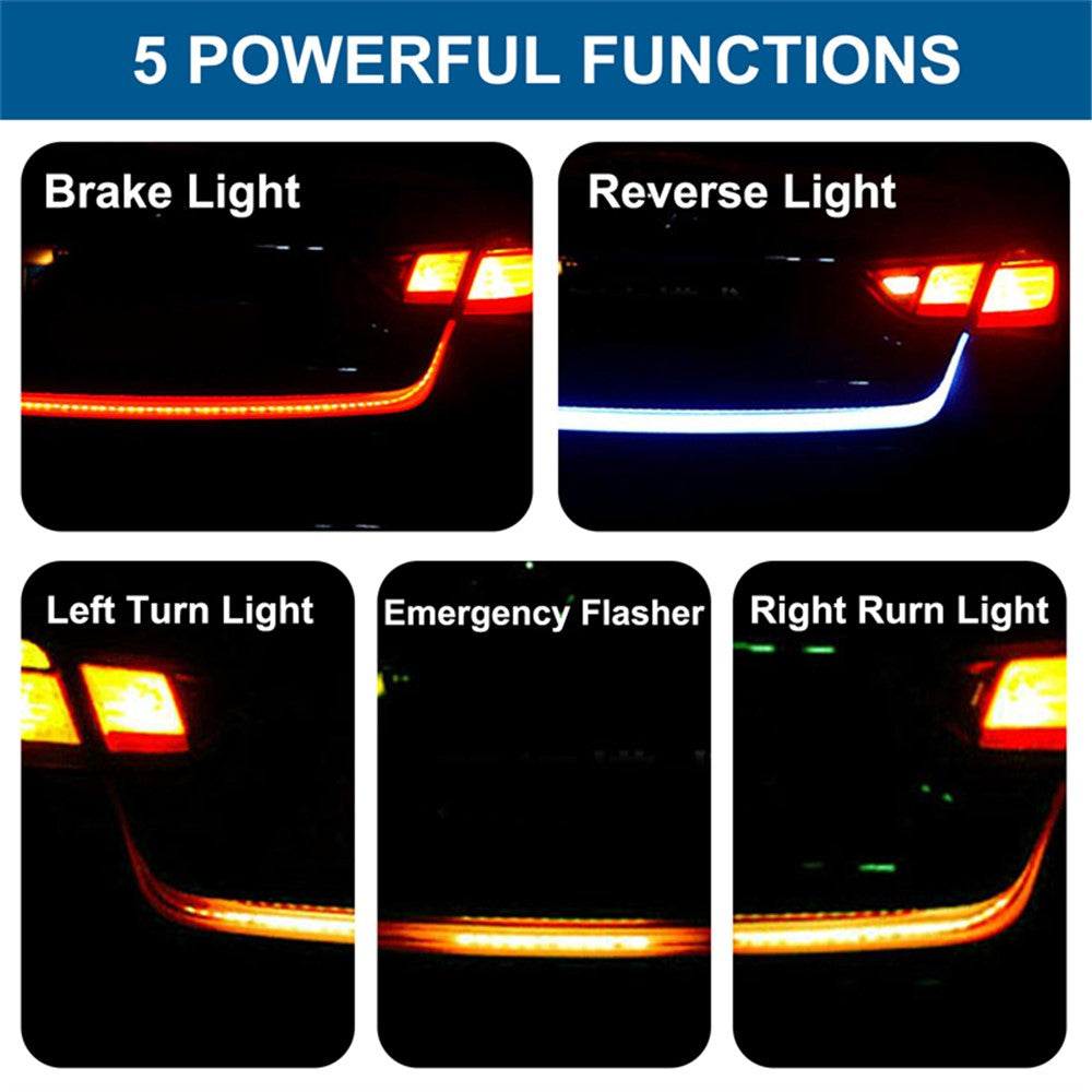 1.2m 60-LED Strip Signal Light Car Trunk Illumination Rear Brake Backup Lamp Turn Signal Light