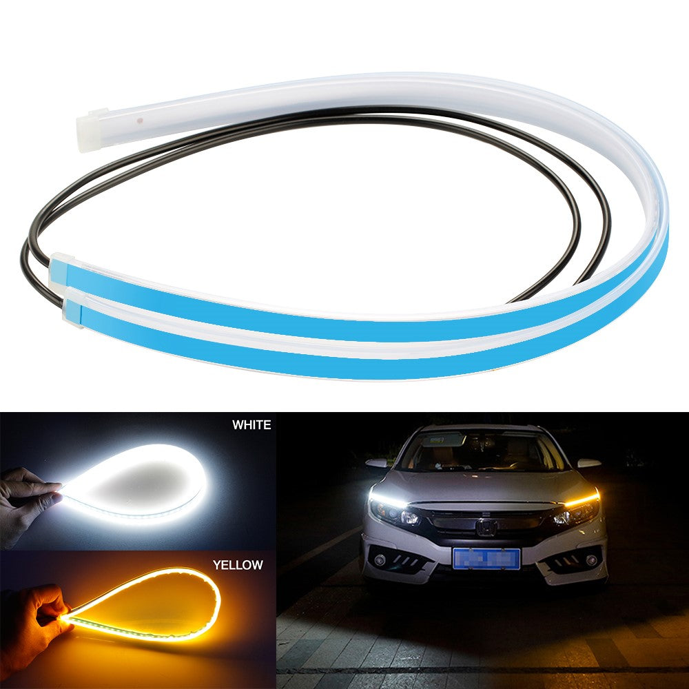 2Pcs 30cm Waterproof Car DRL Flexible LED Strip Daytime Running Light Turn Signal Light