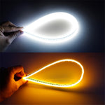 2Pcs 45cm Ultra Thin Car DRL Flexible LED Strip Waterproof Daytime Running Light Turn Signal Light