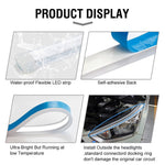 2Pcs 60cm Cuttable 12V Car DRL Flexible LED Strip Daytime Running Light Waterproof Turn Signal Light