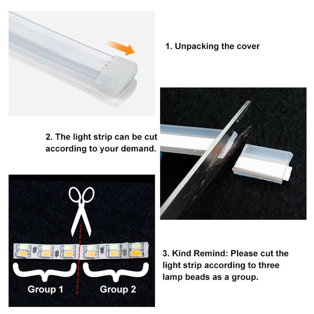 2Pcs 60cm Cuttable 12V Car DRL Flexible LED Strip Daytime Running Light Waterproof Turn Signal Light