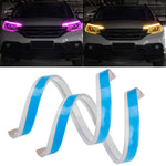 2Pcs 60cm Cuttable 12V Car DRL Flexible LED Strip Daytime Running Light Waterproof Turn Signal Light