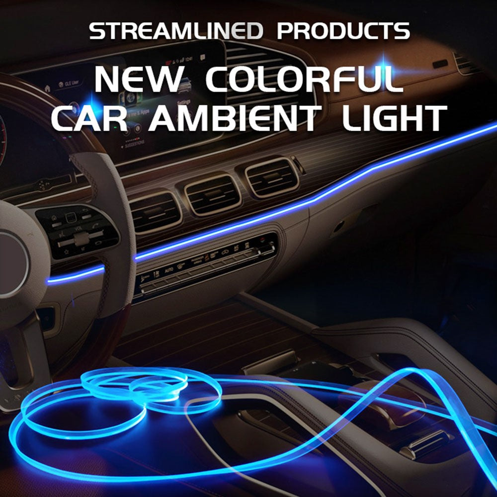 S5U 5m S-serien Multi-farve RGB LED Strip Light Fleksibel Optisk Fiber Bil Interiør USB Atmosfære Lampe