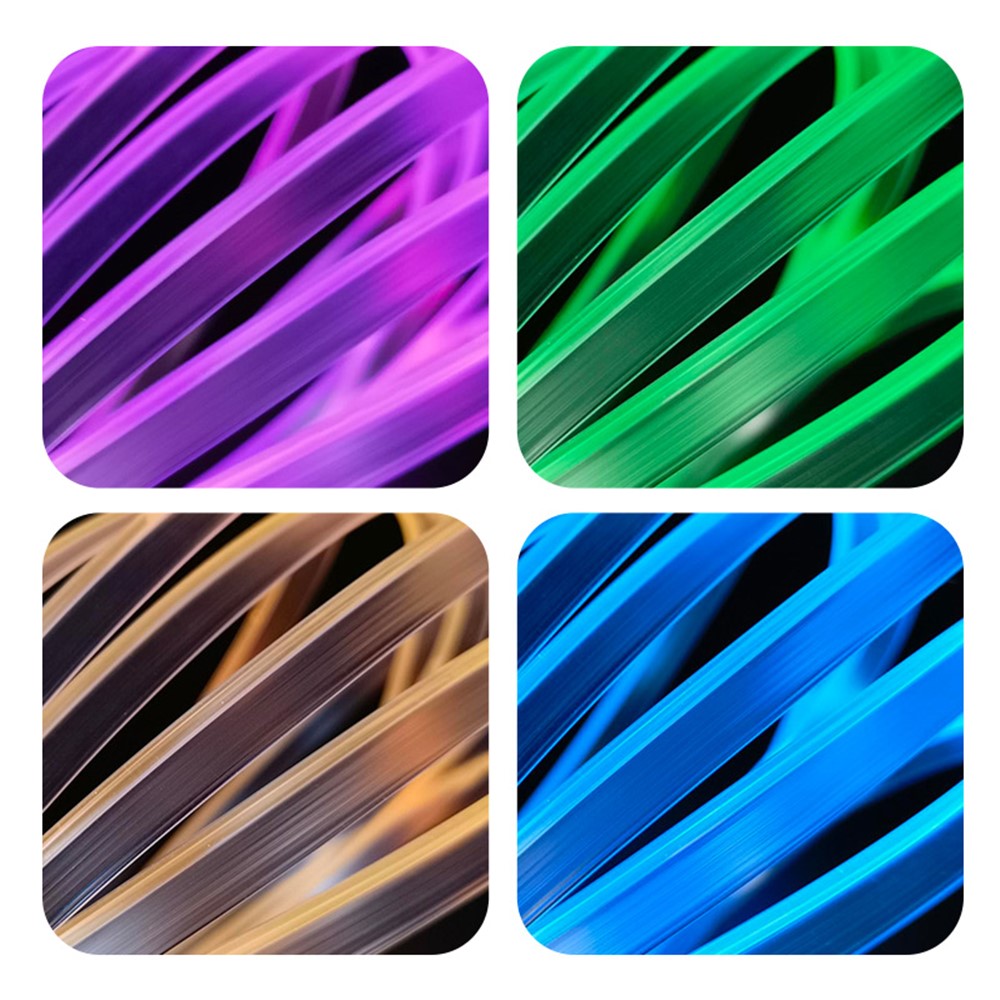 S5U 5m S-serien Multi-farve RGB LED Strip Light Fleksibel Optisk Fiber Bil Interiør USB Atmosfære Lampe