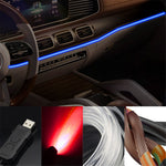 S5U 5m S-serien Multi-farve RGB LED Strip Light Fleksibel Optisk Fiber Bil Interiør USB Atmosfære Lampe