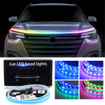 JG02 150cm Car LED Hood Light Strip Waterproof Daytime Running Light 12V Phantom Dynamic Decorative Atmosphere Lamp