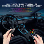 IS13U 3m Car Fiber Optic Neon Wire Strip Light USB Ambient Lamp with Remote Control for Center Console