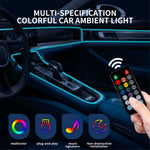 IS13U 3m Car Fiber Optic Neon Wire Strip Light USB Ambient Lamp with Remote Control for Center Console