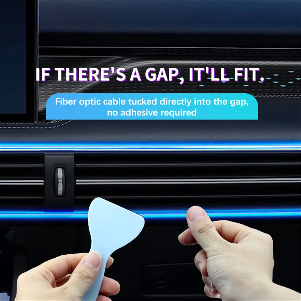 IS13U 3m Car Fiber Optic Neon Wire Strip Light USB Ambient Lamp with Remote Control for Center Console