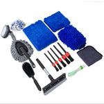 14Pcs / Set Car Cleaning Cloth Washing Mitten Duster Wheel Hub Brush Vehicle Detailing Brushes Kit
