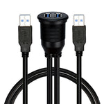 1m Planmonteret Dobbelt USB Dock Adapter Dashboard Panel USB 3.0 Port Forlængerkabel