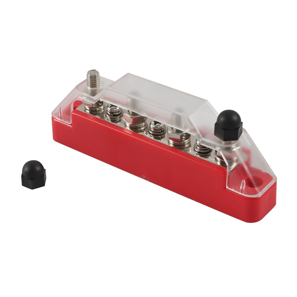 A7473 7-Way Power Distribution Block 4 x M6 Terminal Studs, 3 x M4 Terminal Screws Battery Bus Bar for Car Marine Boat