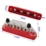 A7473 7-Way Power Distribution Block 4 x M6 Terminal Studs, 3 x M4 Terminal Screws Battery Bus Bar for Car Marine Boat