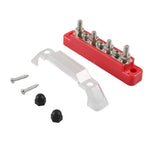 A7473 7-Way Power Distribution Block 4 x M6 Terminal Studs, 3 x M4 Terminal Screws Battery Bus Bar for Car Marine Boat