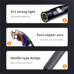 P200 10m Hard Wire 8mm Dual Lens Industrial Endoscope Car Inspection Camera with LED Light