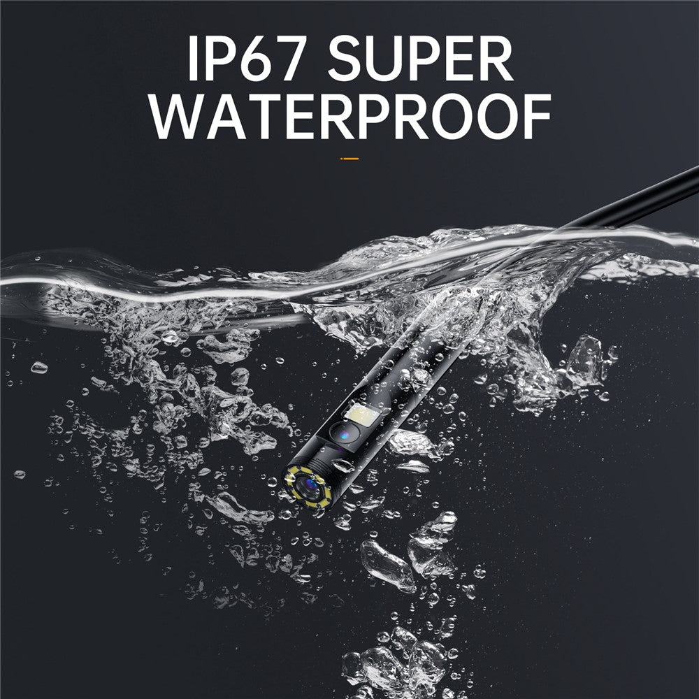 P200 10m Hard Wire 8mm Dual Lens Industrial Endoscope Car Inspection Camera with LED Light