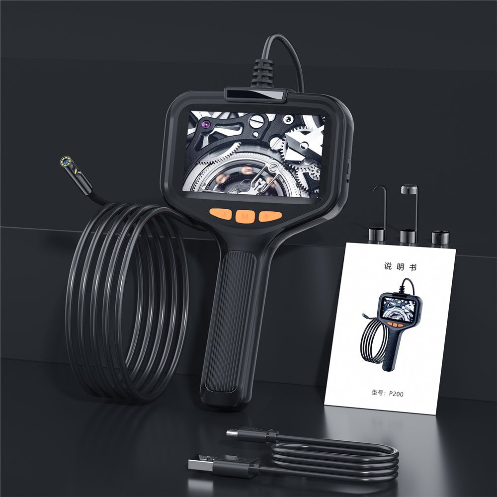 P200 10m Hard Wire 8mm Dual Lens Industrial Endoscope Car Inspection Camera with LED Light