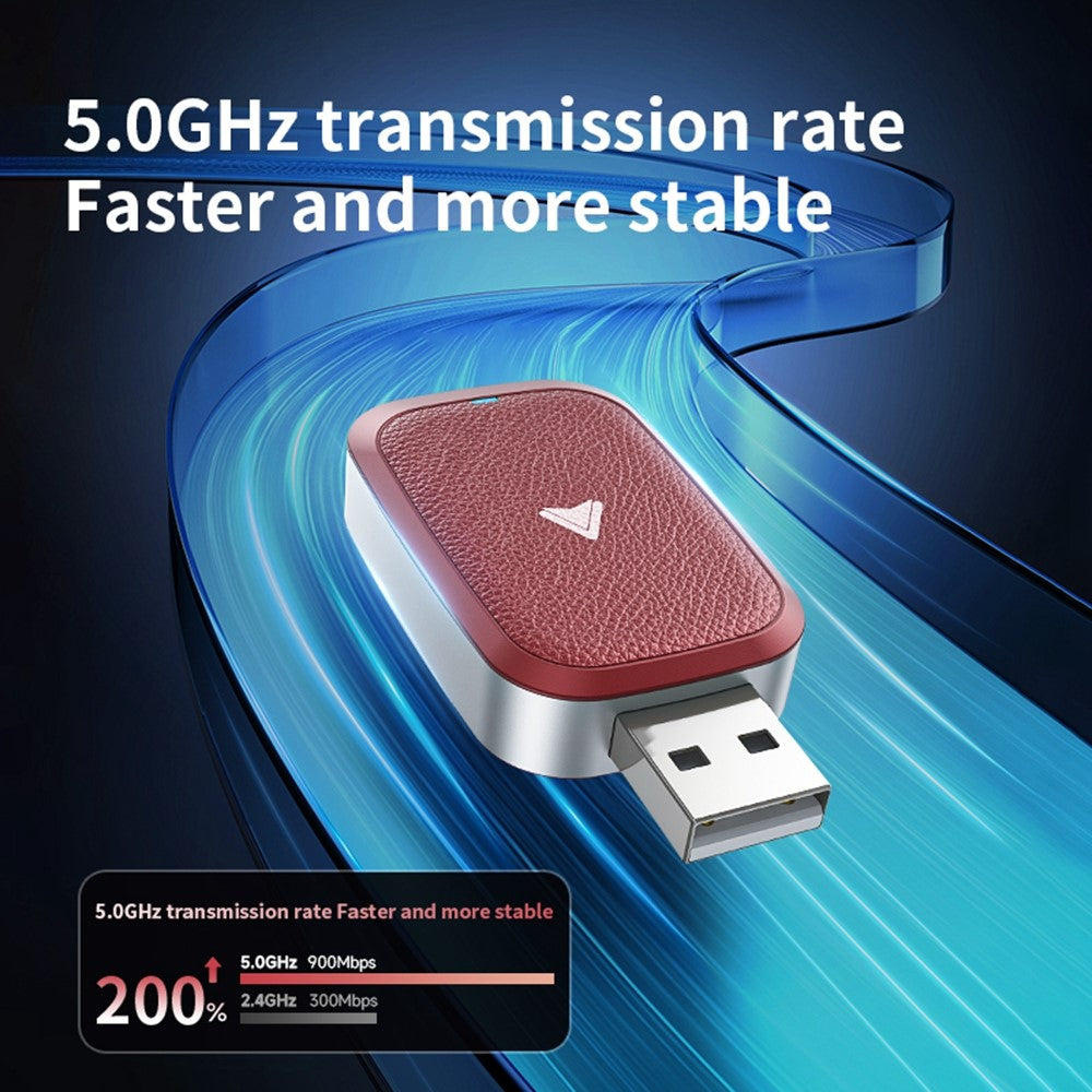 Car Android Auto Wireless Dongle Leather Coated Wired to Wireless Adapter for Android 11+