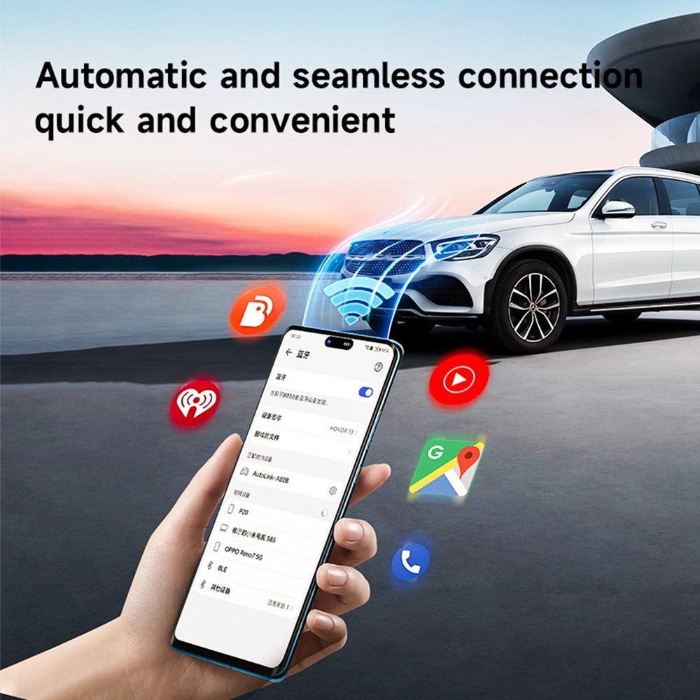 Car Android Auto Wireless Dongle Leather Coated Wired to Wireless Adapter for Android 11+