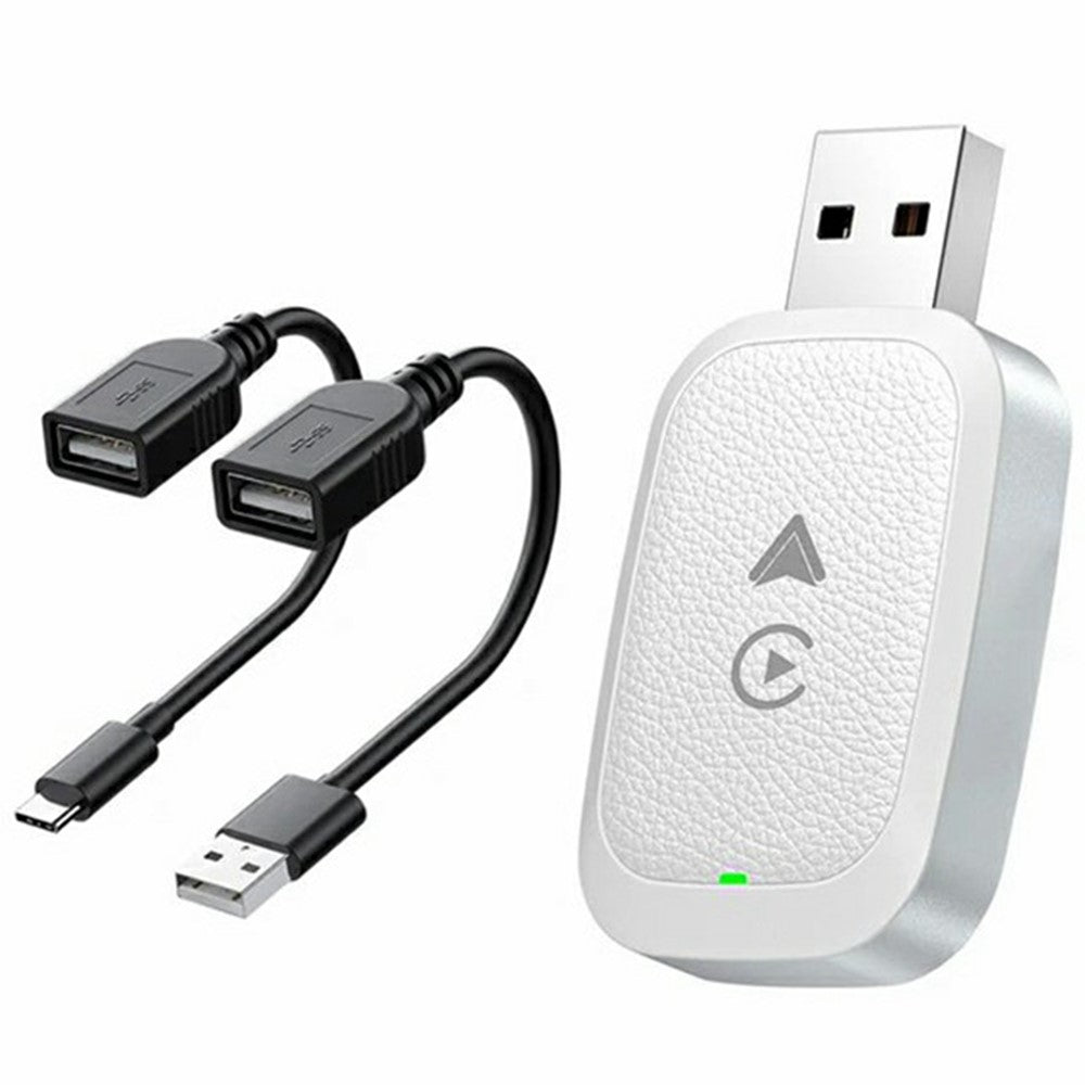 2-i-1 Android Auto og CarPlay Adapter Kablet til Trådløs USB Smart Dongle