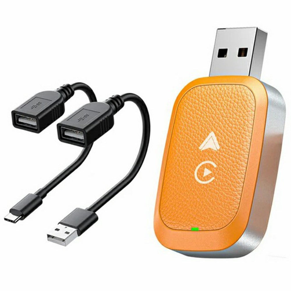 2-i-1 Android Auto og CarPlay Adapter Kablet til Trådløs USB Smart Dongle
