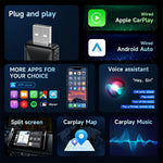 2-in-1 Carplay Android Auto USB Adapter OTA Upgrade Plug and Play Wired to Wireless Dongle Box